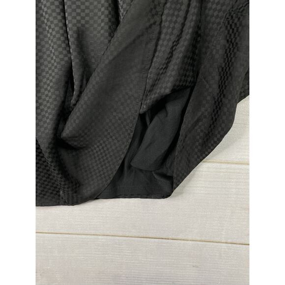 Blu Pepper Dress Sz M Black Checkered On/Off Shoulder Elastic Waist Flowy NWT - Picture 9 of 12